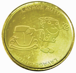 Jeton en laiton CKSQUARE gravé Lavage Auto