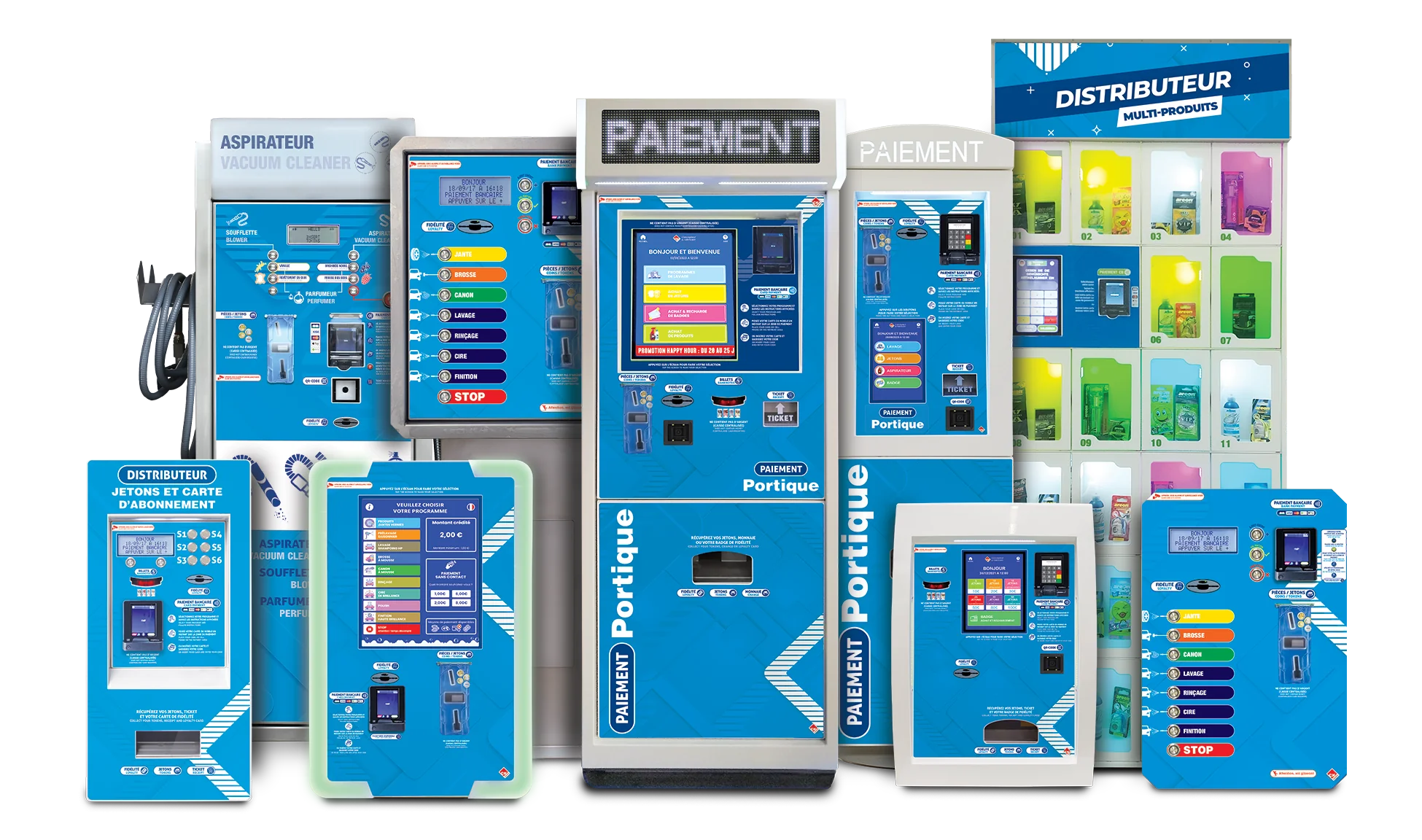 Gamme de bornes de paiement, distributeurs et périphériques connectés pour station de lavage CKWASH