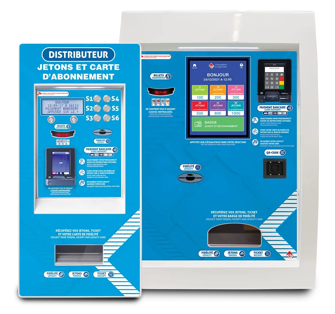 Distributeur automatique de jetons et centrale de change